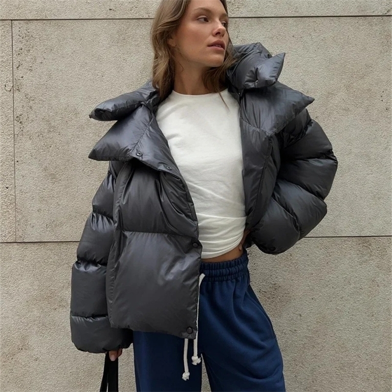 Wolfeel Winter Warm Cotton Puffer Jackets Women's Loose Parkas Coat Vintage Bread Jacket Outwear Office Ladies Quilted Jacket260918ww