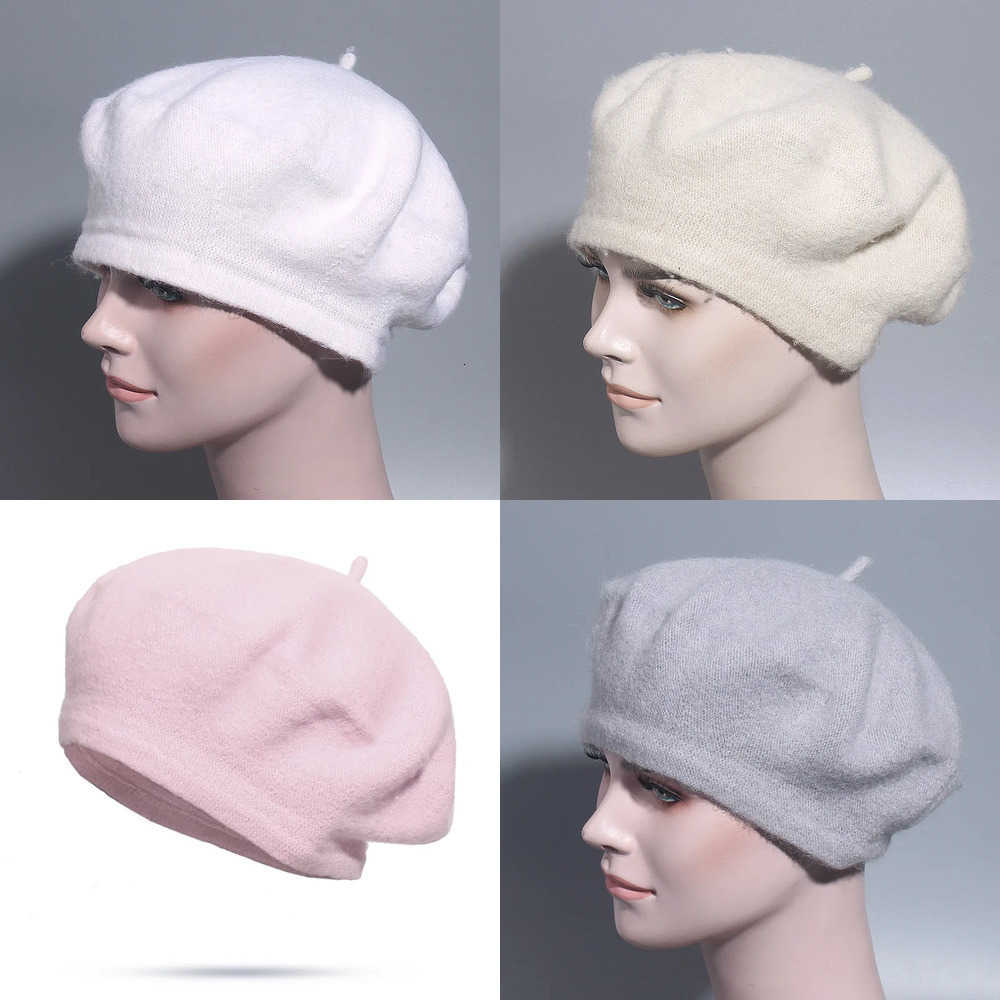 New Multi-color Wool Thick Berets Berets Winter Autumn Artist French Retro Plain Painter Hat for Women Girls Warm Walking Outdoors Caps J260919