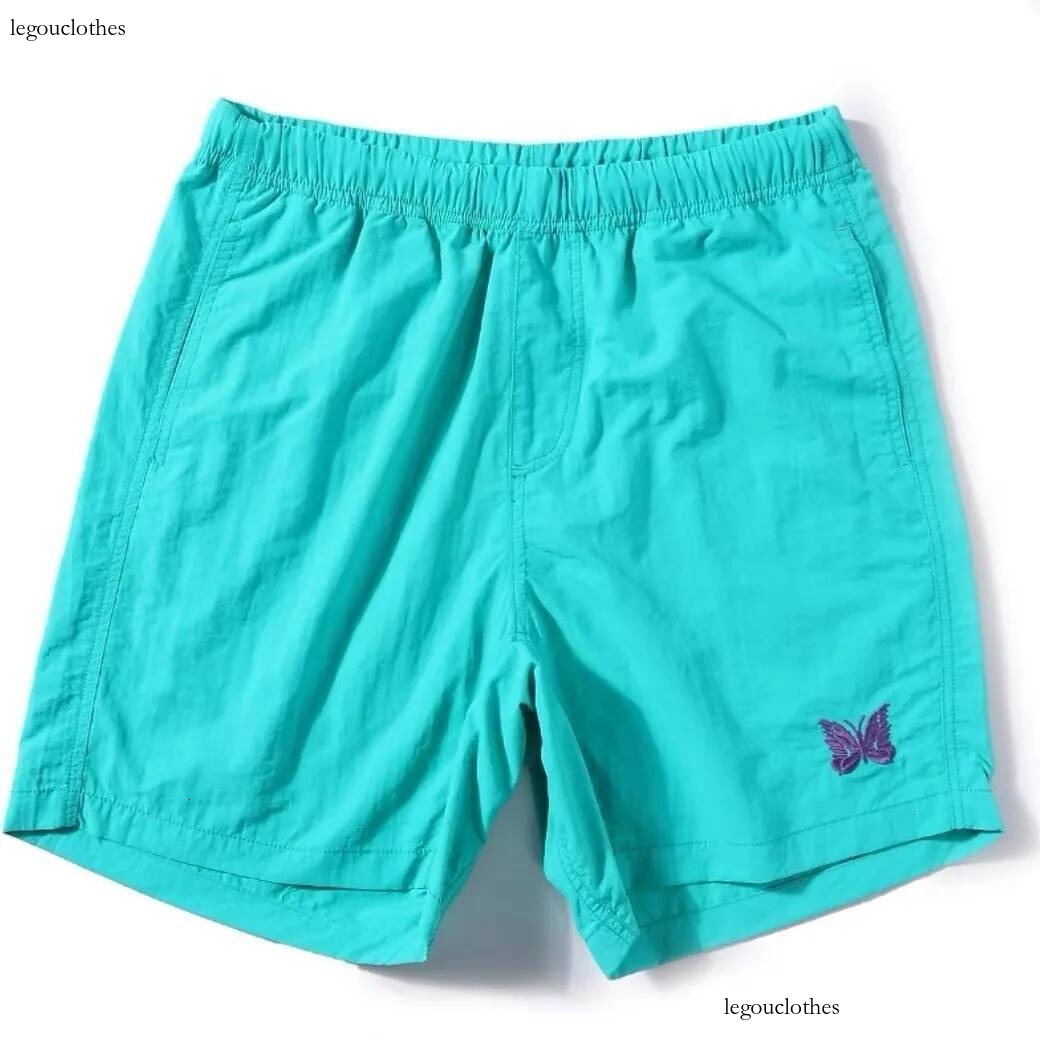 Mens Shorts Needles Butterfly Embroidery Unisex Loose Casual Quarter Length Pants Quick Dry Nylon Gym Sports Running Shorts Beach Pants