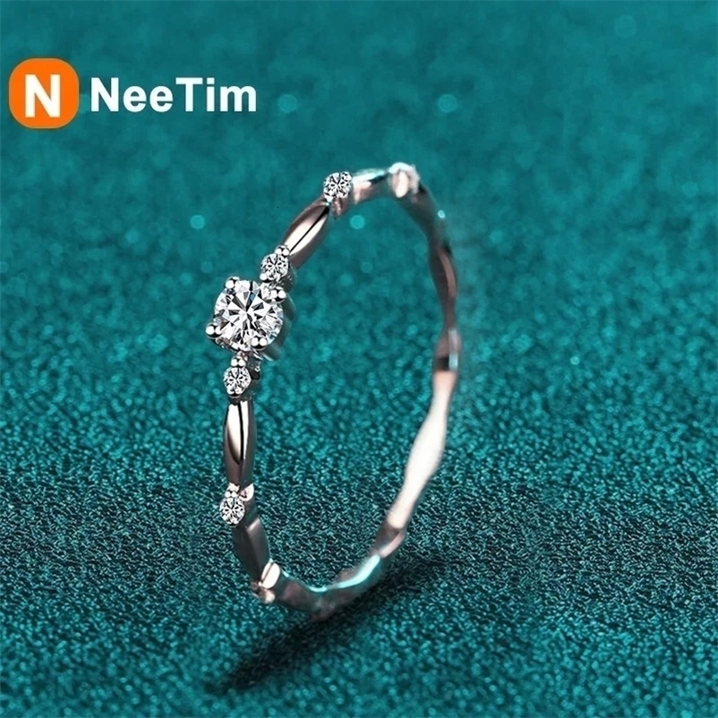 NeeTim D Color VVS1 Ring for Women Wedding Fine Jewely with Certificete 925 Sterling Silver Engagement Rings Gifts 260918