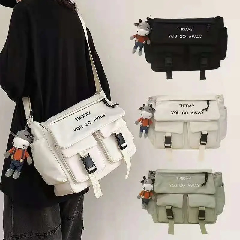 Moda Donna Borse a tracolla casual Zaino per ragazza di grande capacità Semplice Borsa a tracolla da donna Harajuku Borsa a tracolla per uomo 260918