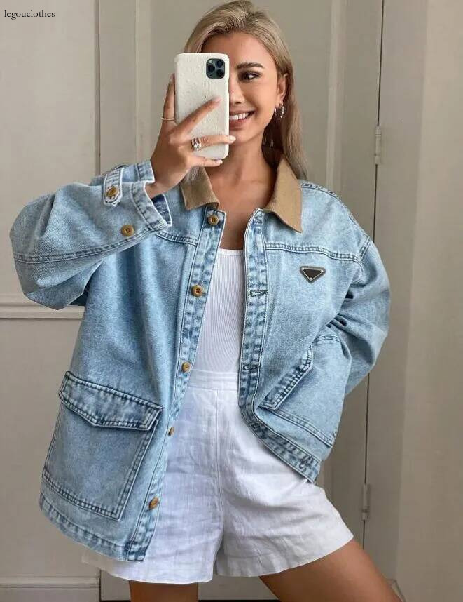 Spring Autumn Womens Jeans Jackets Designer Long Sleeve Vintage Woman Designer Jacket Denim Womens Coat Rada268 Size S-2Xl