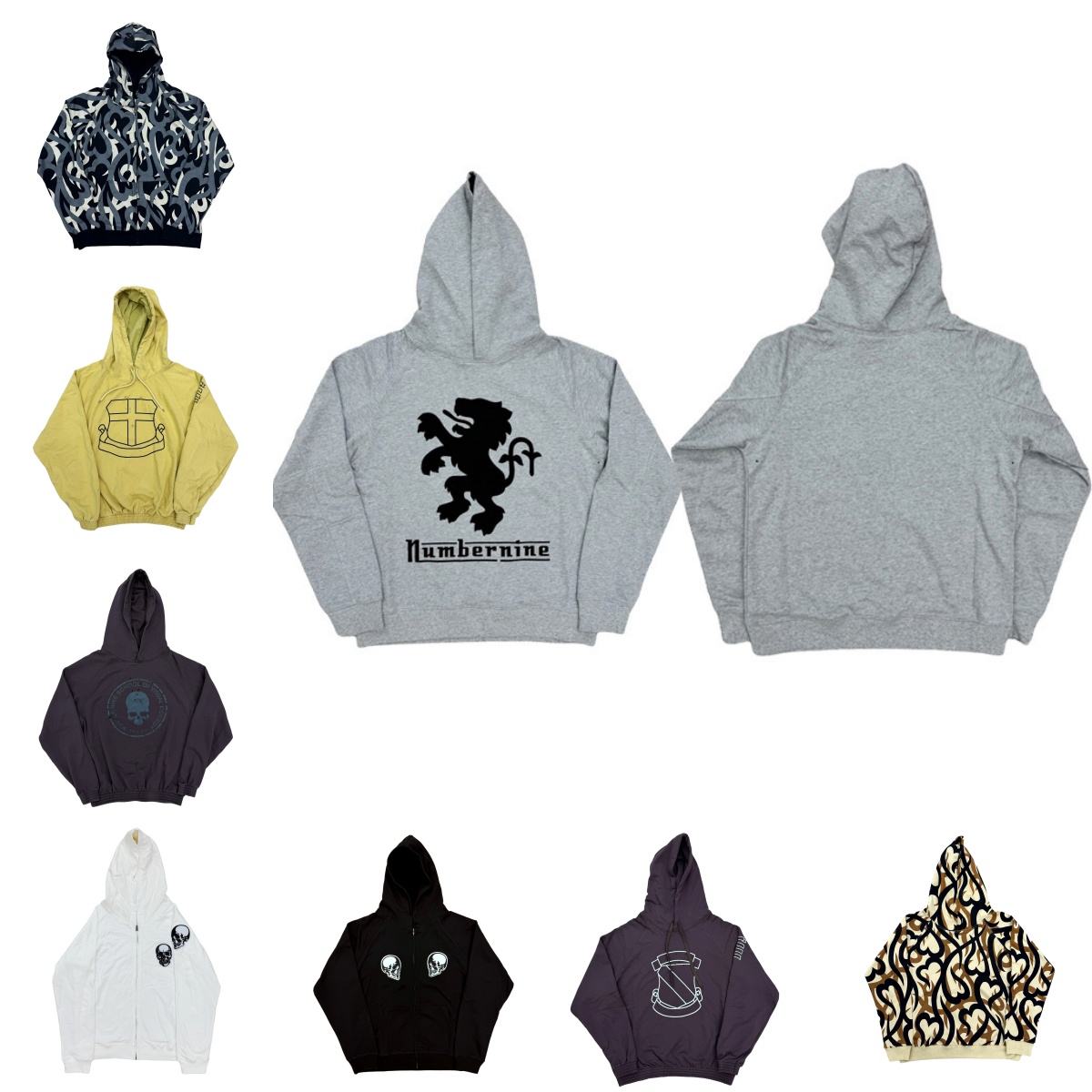 Men's Hoodies Number (N)ine SS00 Lambretta Printed Hoodie Vintage N9 Pullover Hoodies Designer Men Women