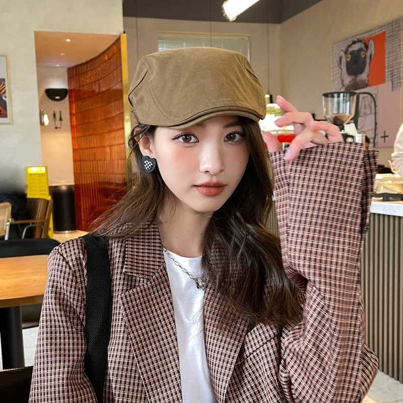 for Berets Berets Women Vintage Solid Color Adjustable Cotton Artist Painter Cap Spring Summer Casual Lady Forward Hats N260919