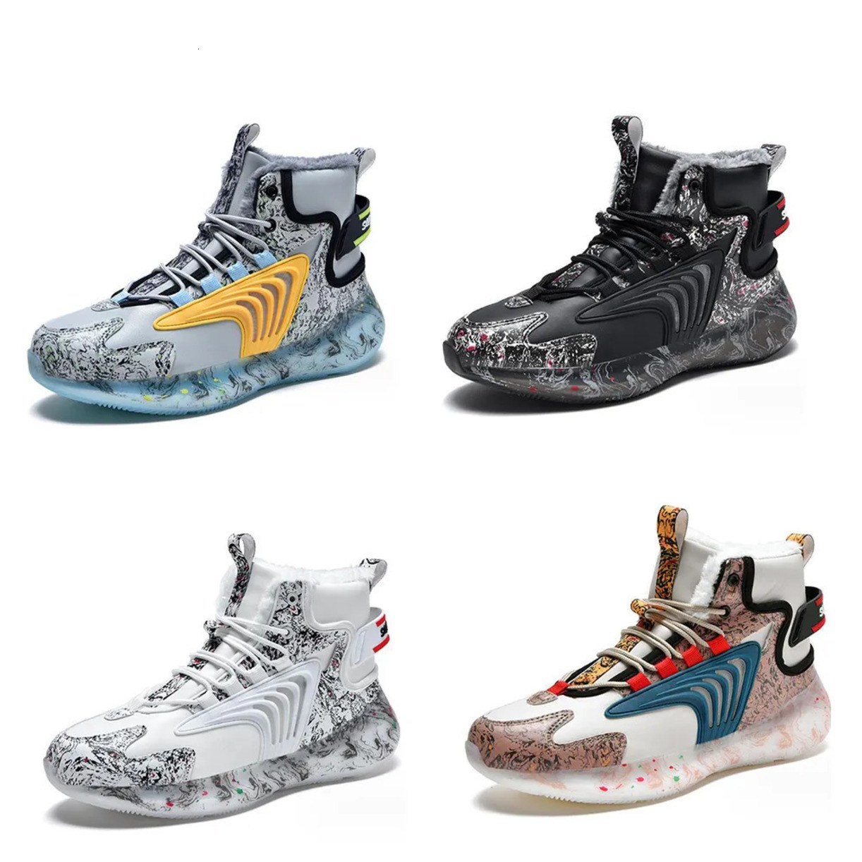 Waterproof Outdoor Boots Anti-Slip Hiking Shoes Wear Resistant * New Winter Men's Shoes Plus Size Thickened Sports Cross Border Trendy Warm Cot