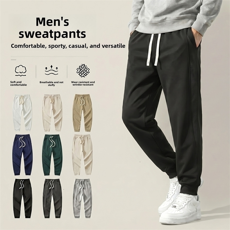 2026 Autumn Winter Trendy Mens Washed Sweatpants Retro Unisex Loose cotton Solid Joggers Pants Streetwears 260917