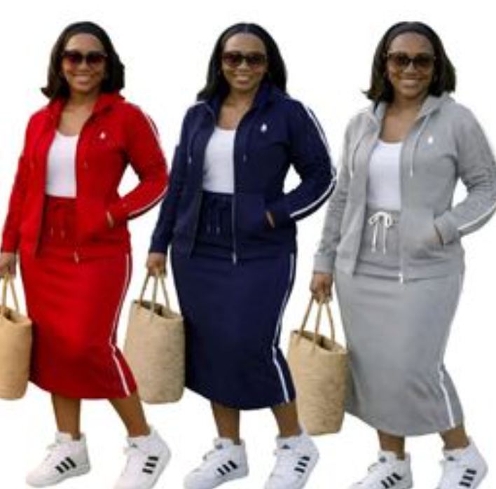 Women's Casual hooded hoodies Dress Set Office Lady Autumn Elegant zipper jacket drawstring wrapped hip dresses two-piece sets Women Outfits