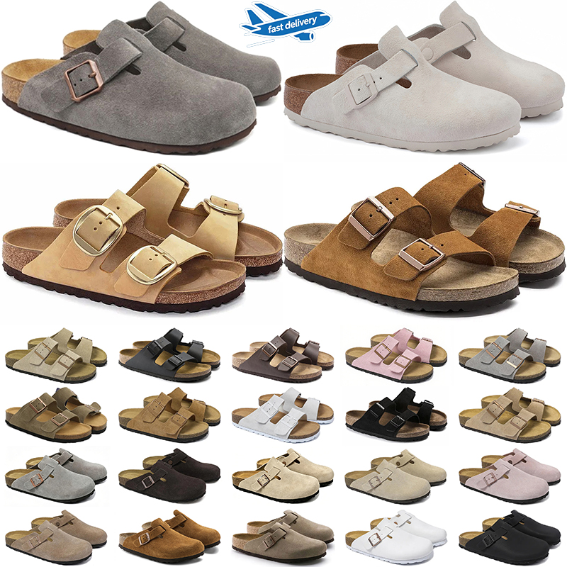 designer slippers slides buckle sandals for men women clogs mules suede leather shoes slide mens womens pink sandal brown grey with box