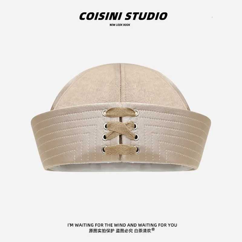 Jk Berets Fashionable Simple and Lace-up Sailor Hat Summer and Autumn Solid Color Beret Trendy Street Octagonal Painter Cap for Women N260919