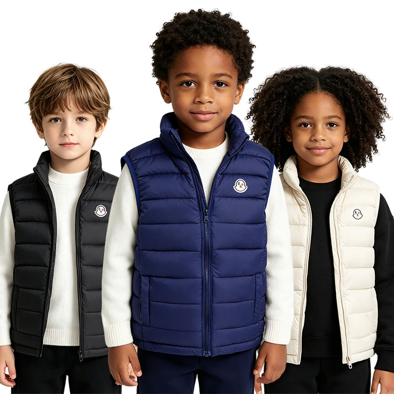 Designer Kids Coats Jacket Tops Girls Boys Outdoor Windproof Solid Color Down Vest Christmas Vacation School Gifts Suitable for Ages 3-15 Kids