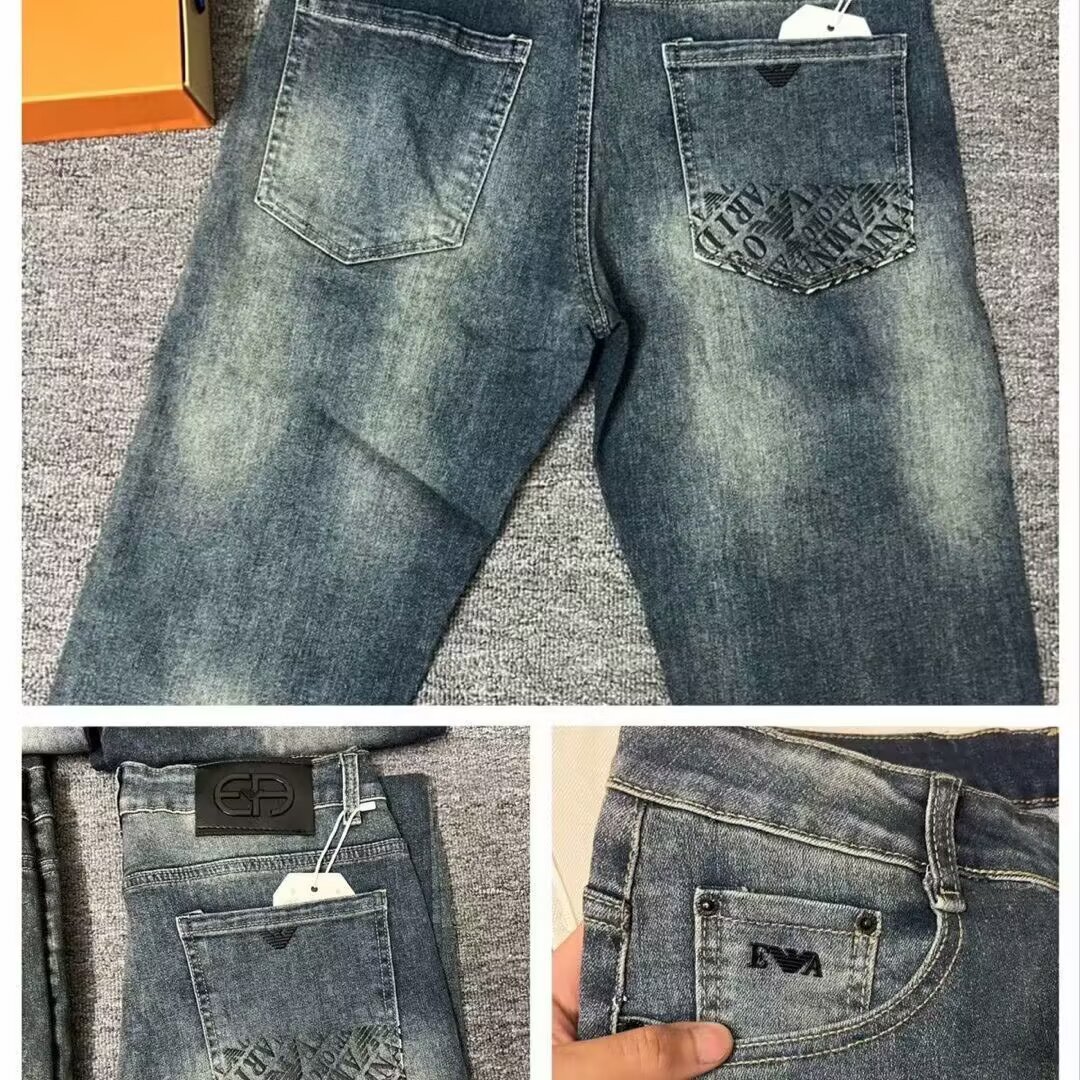 mens slim fit straight leg elastic pants jeans classic simple cotton business pants new outdoor sports and leisure pants