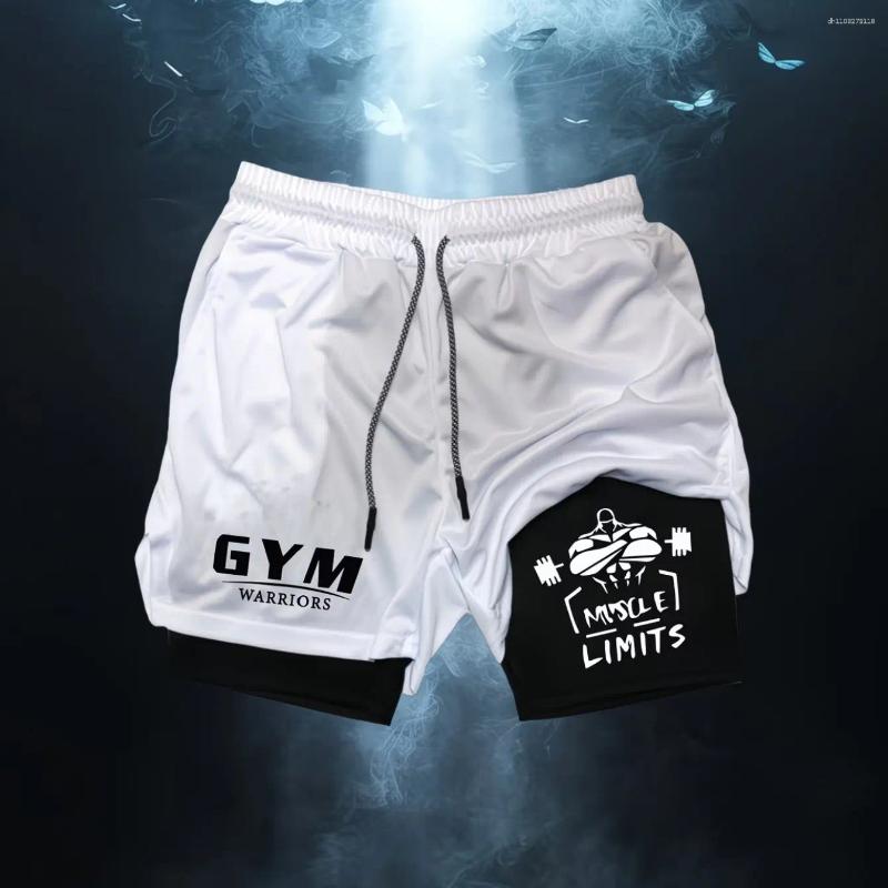 Fitness And Weightlifting Themed Double-layer Sports Shorts Quick-drying Breathable Moisture-wicking Casual Five-point Pants