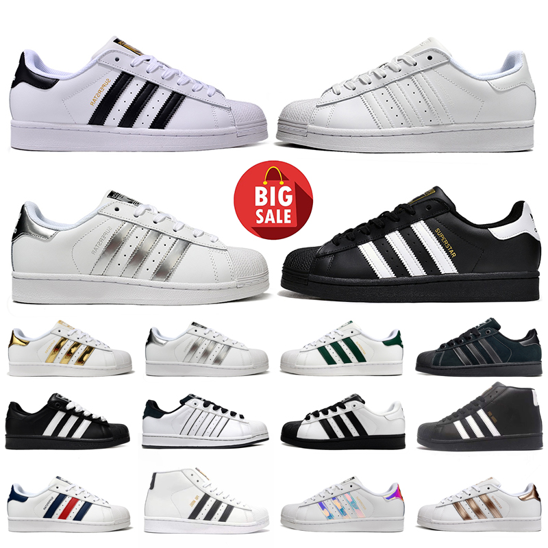adidas Superstar scarpe casual scarpe da ginnastica Skate Upper Suola in gomma Scarpe firmate stringate Calzature Scarpe da ginnastica bianche