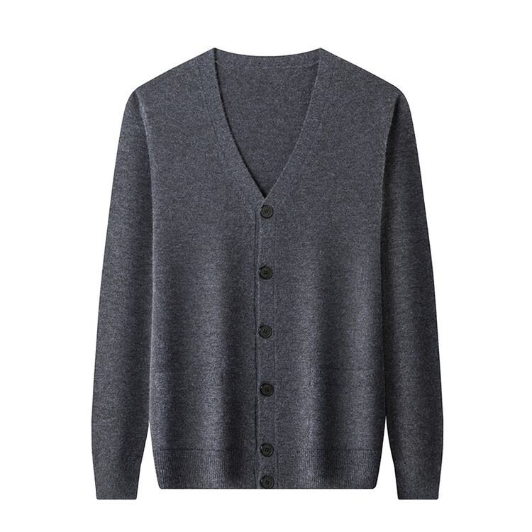 mens solid brown shawl collar knit cardigan soft button down casual outerwear