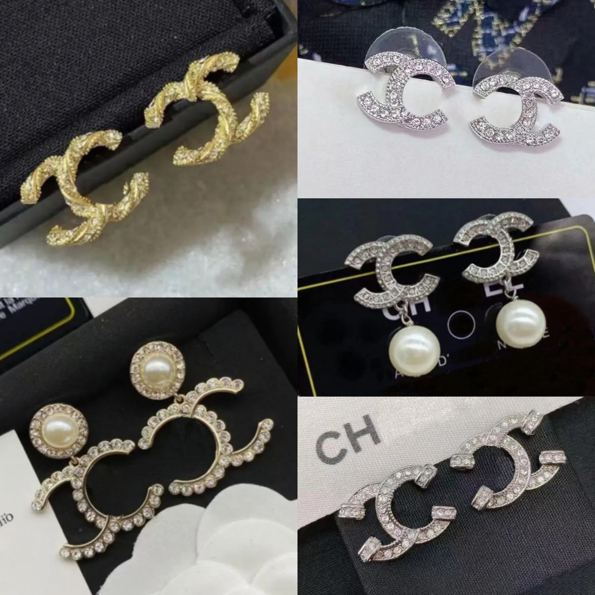 luxury designer jewelry women earrings designer diamond earring boucle d oreille luxe double letter silver gold woman wedding pearl earrings jewelle