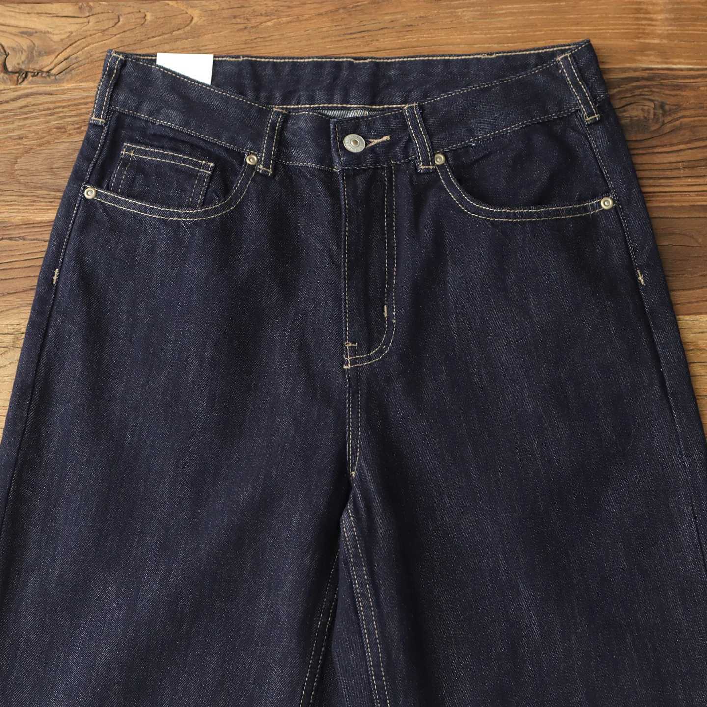 Men's Jeans Original color wide-leg jeans for men loose straight-leg American retro dark denim casual trousers for men X260919