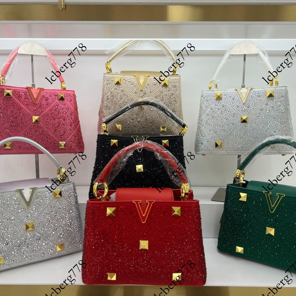 designer Cross Border Classic Fashion Flip Full Diamond Women s Handbag Shoulder Crossbody Bag