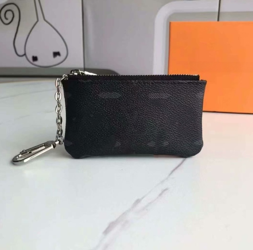 10A Denim Blue discount price Special 4 colors Key Pouch Zip Wallet Coin Leather Wallets Women designer purse 62650 with box Black flowerTop quality