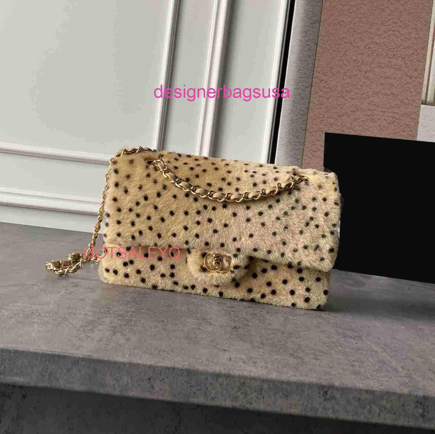 Luxury Designer Bag Trendy 26A Leopard Print Plush Small Square Bag For Women Chain Shoulder Bag Flap Versatile Underarm Bag Bag Yqtgood