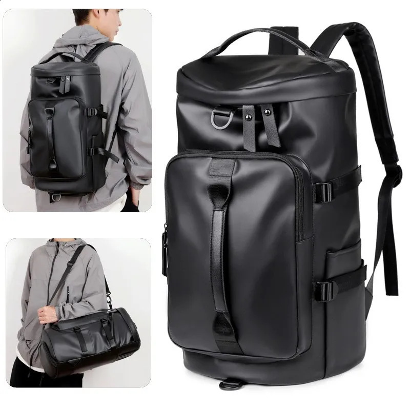 Gym Travel Backpack Black Round Bag for Men Women Casual Outdoor Sports Shoulder Crossbody Bag Training itness Weekender Duffel 260920