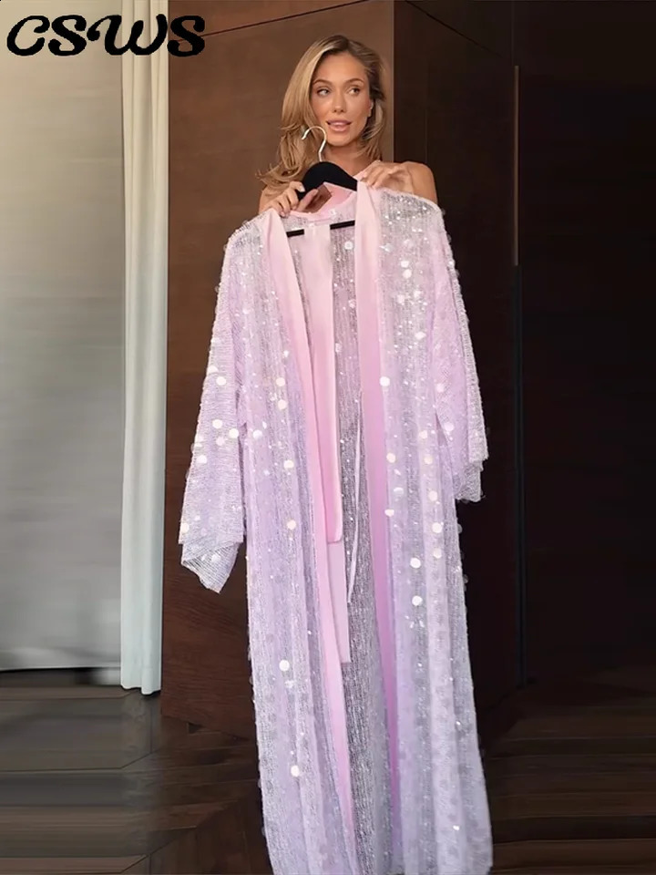 Sexy Sequin Womens Dress Shinny Open Stitch Full Sleeve Laceup Lady Long Dresses 2026 Summer Chic Beach Party Female Robe 260920