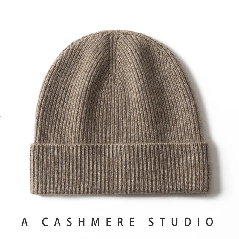 Winter Hat for Men Knitted Korea Beanie Thick Hats Autumn Outdoor Warm Streetwear Cap Man 100% Cashmere Solid Color Soft Hat 260918