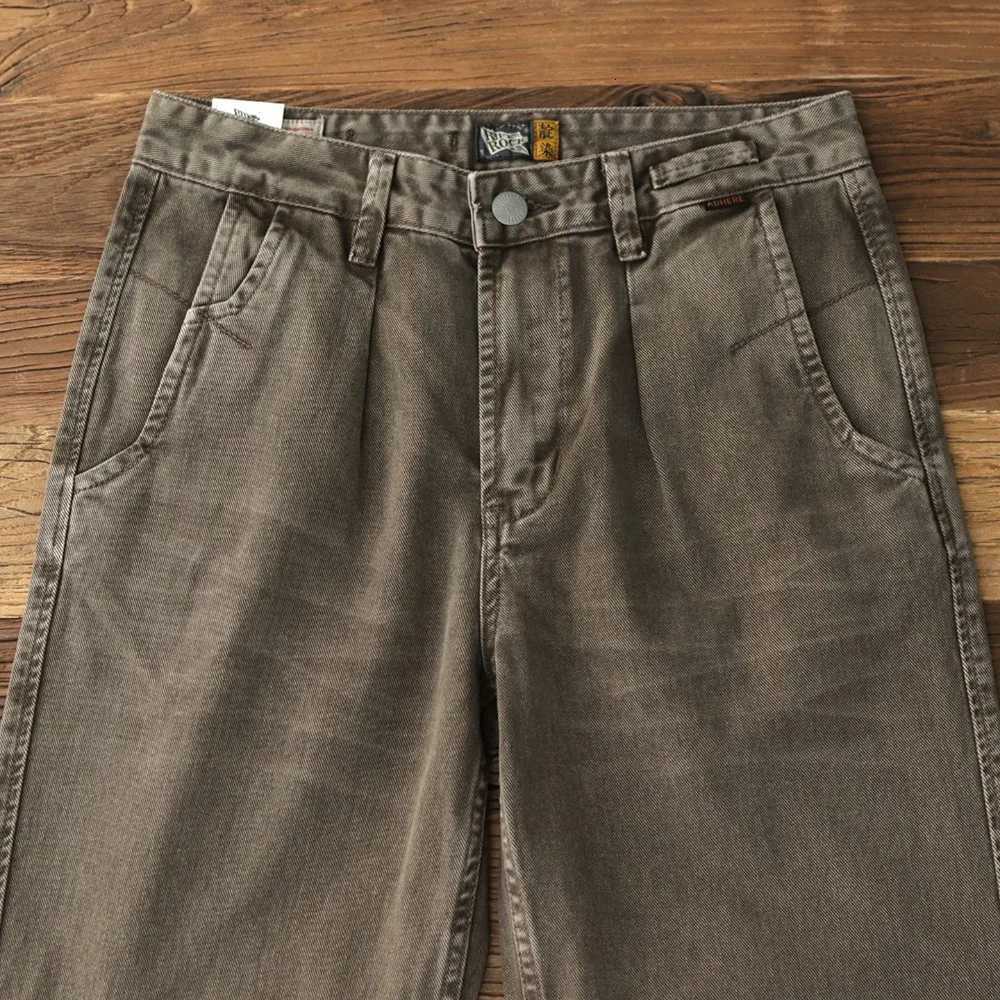 Jeans da uomo Autunno in cotone pesante Pantaloni casual da uomo Jeans dritti allentati effetto lavato retrò americano X260919
