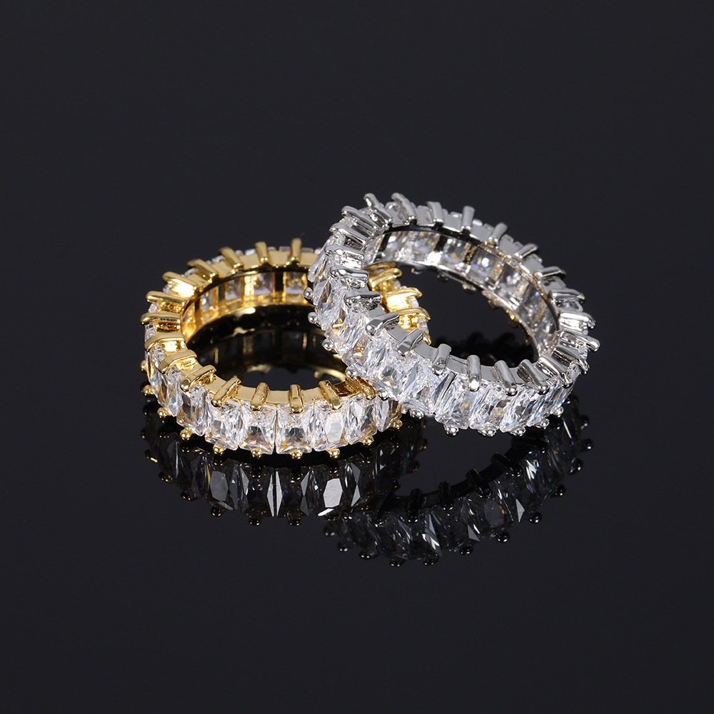 Trendy European And American Cross-Border Hot Selling Rectangular Full Diamond For Women Korean Style Internet Celebrity Fashion Light Luxury Versat