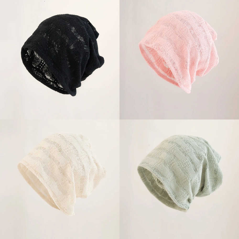 Pullover Berets Fashion Korean Style Hat Thin Breathable Knitted Hat Pullover Style Hollow Design Beanies Hat Spring Summer J260919