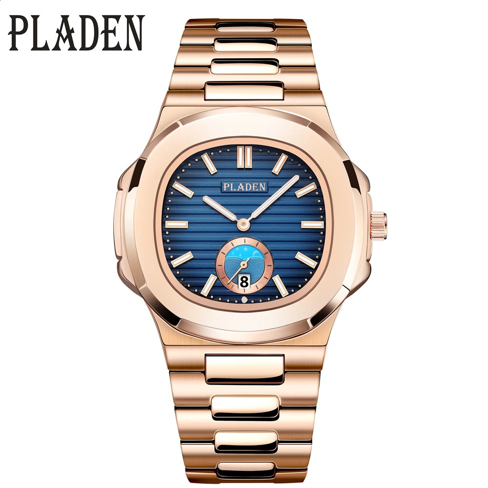 PLADEN Mens Quartz Watch Stylish Business Wristwatches Stainless Steel Calendar Waterproof Watches For Male High Quality 260920