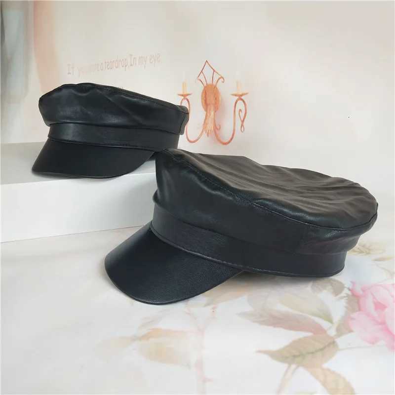 Style Berets 1pc Women Adult PU Leather Beret Fashion Navy Hat Casual Duck tongue Cap with Classic Design and Comfortable Fit N260919