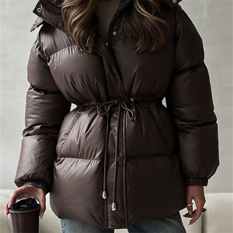 Fashion Thicken Women Padded Jacket Casual Stand Collar Zipper Warm Long Sleeve Coat 2026 Winter Female Pocket Jacket Street260918ww