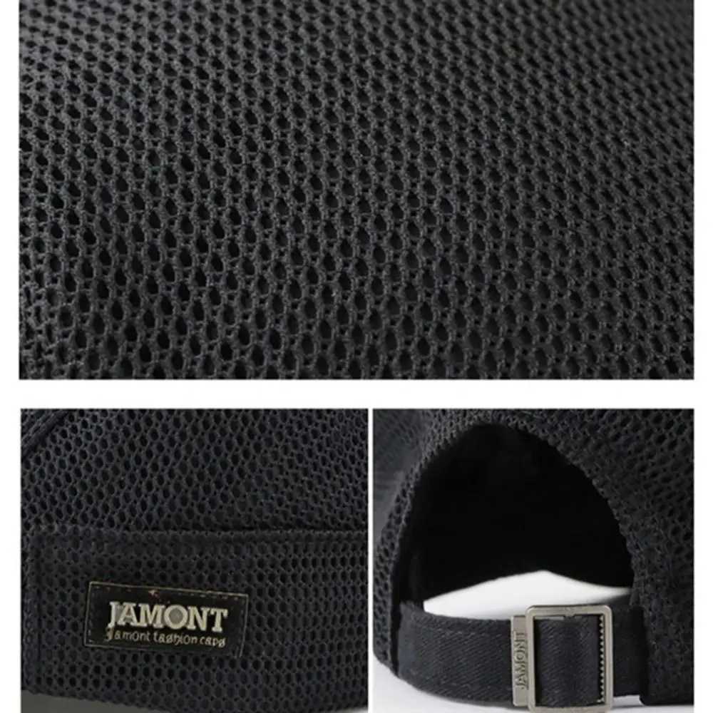Men Berets Adjustable Solid Color Beret Hat Korean Style Newsboy Mesh Flat Cap Cabbie British Style Forward Peaked Cap Summer N260919