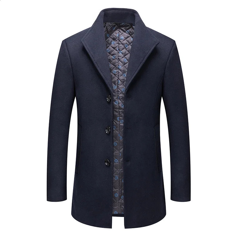Winter Men Business Casual Woolen Coats British Style Overcoats Thicker Warm Cashmere Trench Coats Quality Long Jackets 4XL 260920