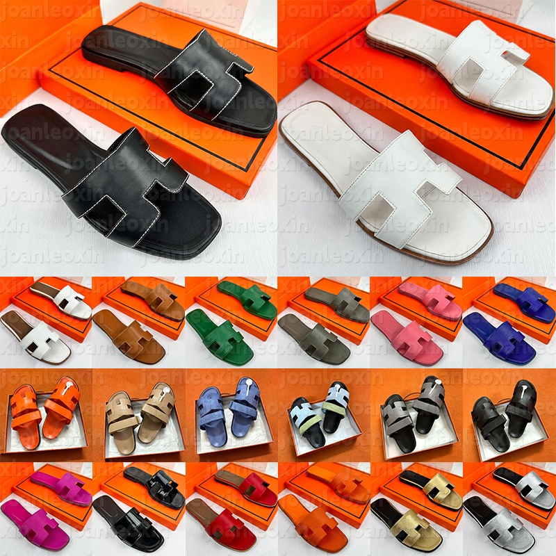 free shipping women slippers with box designer sandals flat slides sliders summer beach sandal womens girls slide black brown white red pink blue le