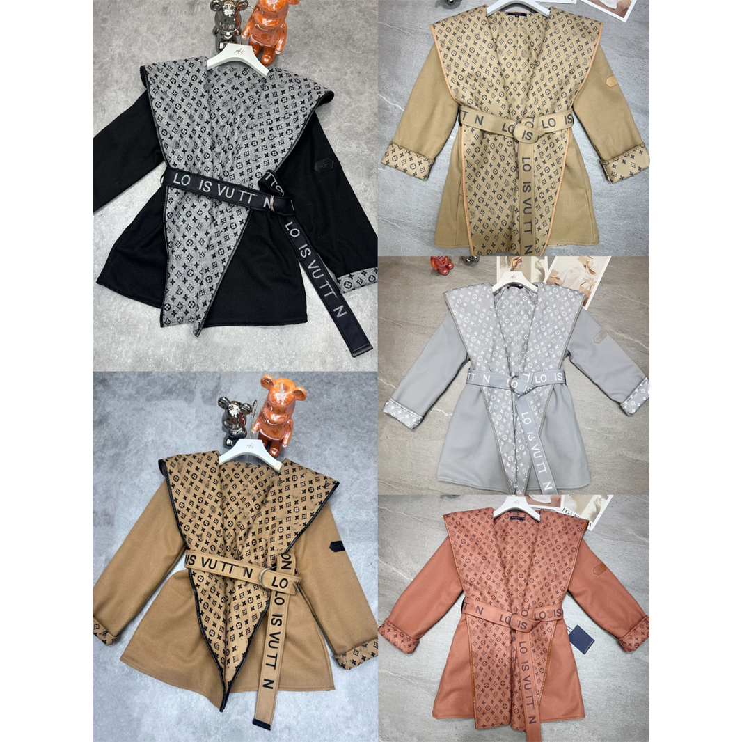 Autumn womens trench coats designer luxury Women Windbreaker jacquard letter jacket Loose Belt wind Coat Female Casual
