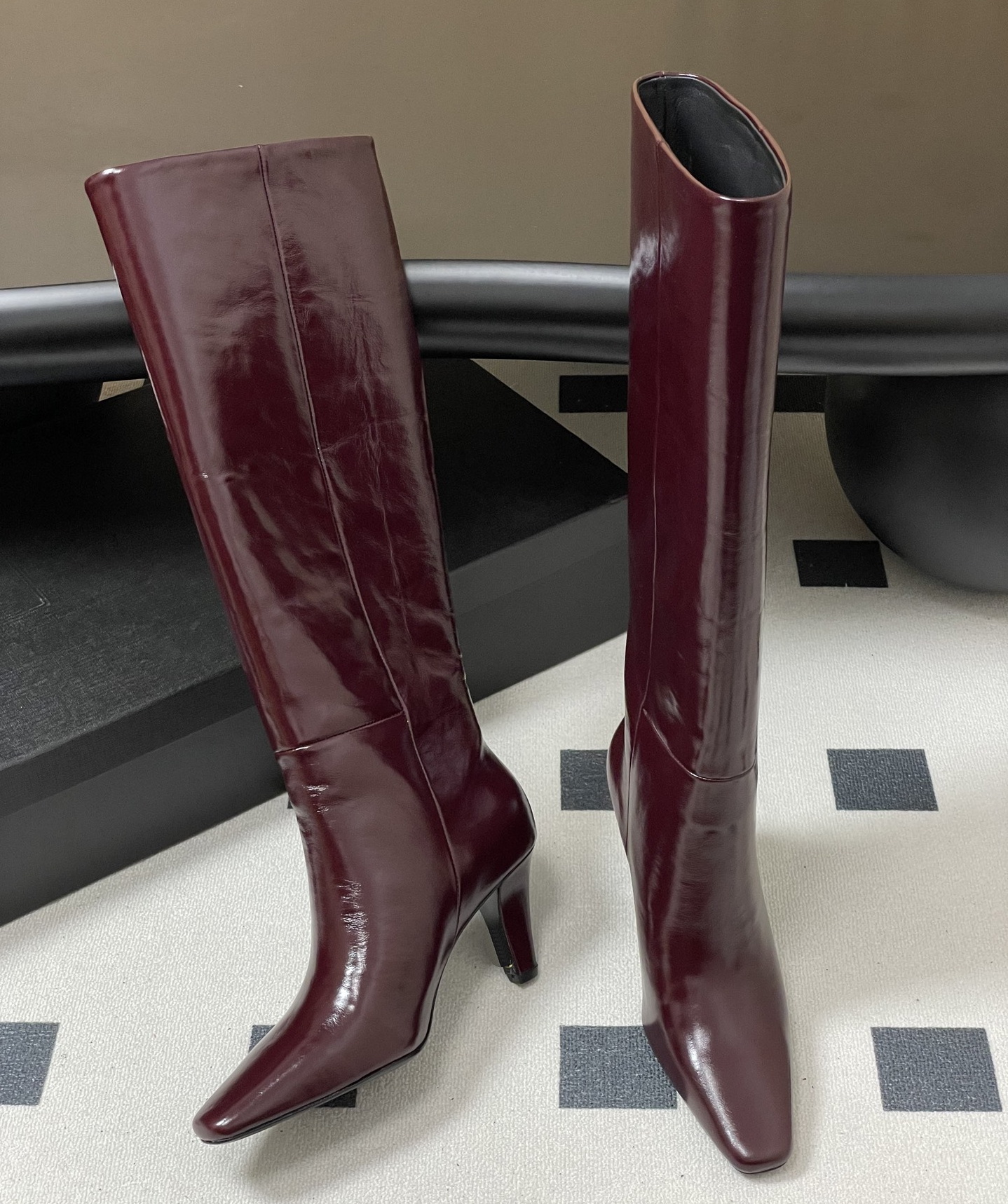 Designer Womens Dress Shoes Luxury Fashion Pointed Knee High Women's Boots with High Heels, Fashionable Size 41 Large Women's Boots