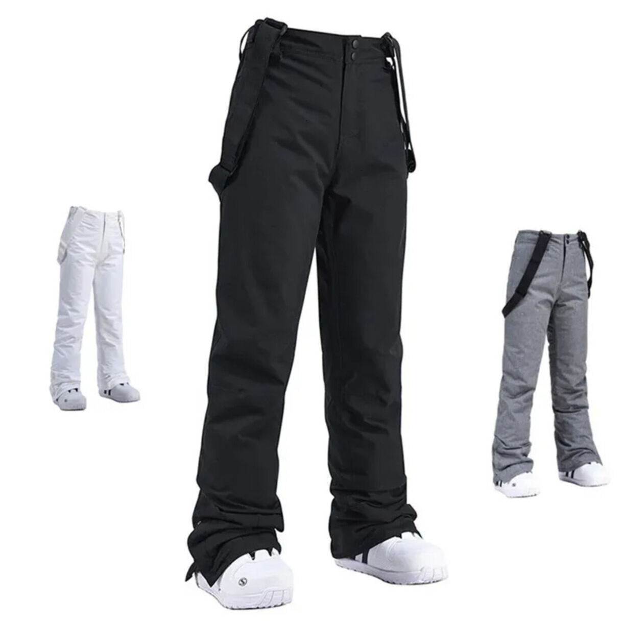 Waterproof Windproof Ski Suit High Quality Men Women Winter Thick Warm Skiing Suspender Trousers * Snow Snowboard Warm Pants Plus Thickened Size Set