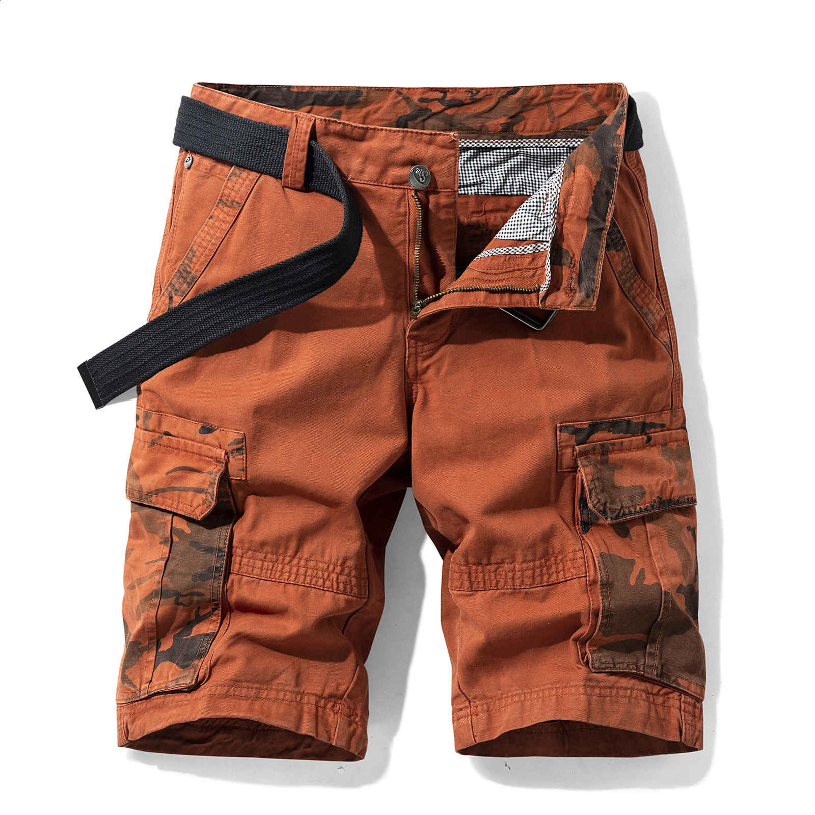 Mens Summer Japanese Retro Camouflage Outdoor Street Cargo Shorts Loose KneeLength B 260920