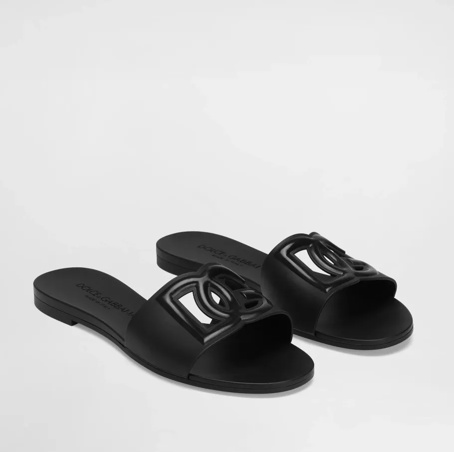 26S Abbigliamento quotidiano Ciabatte da spiaggia in gomma da donna di marca con logo in rilievo Sandali con suola in TPU Appartamenti Slip On Panto