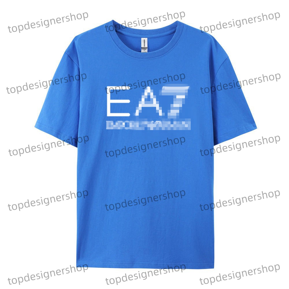 Popular Designer Summer Mens Clothing Crew Neck TShirts Cotton Casual Breathable Shirts Printed EA7 Vintage Trendy Short Sleeve Sweatshirt Men Women