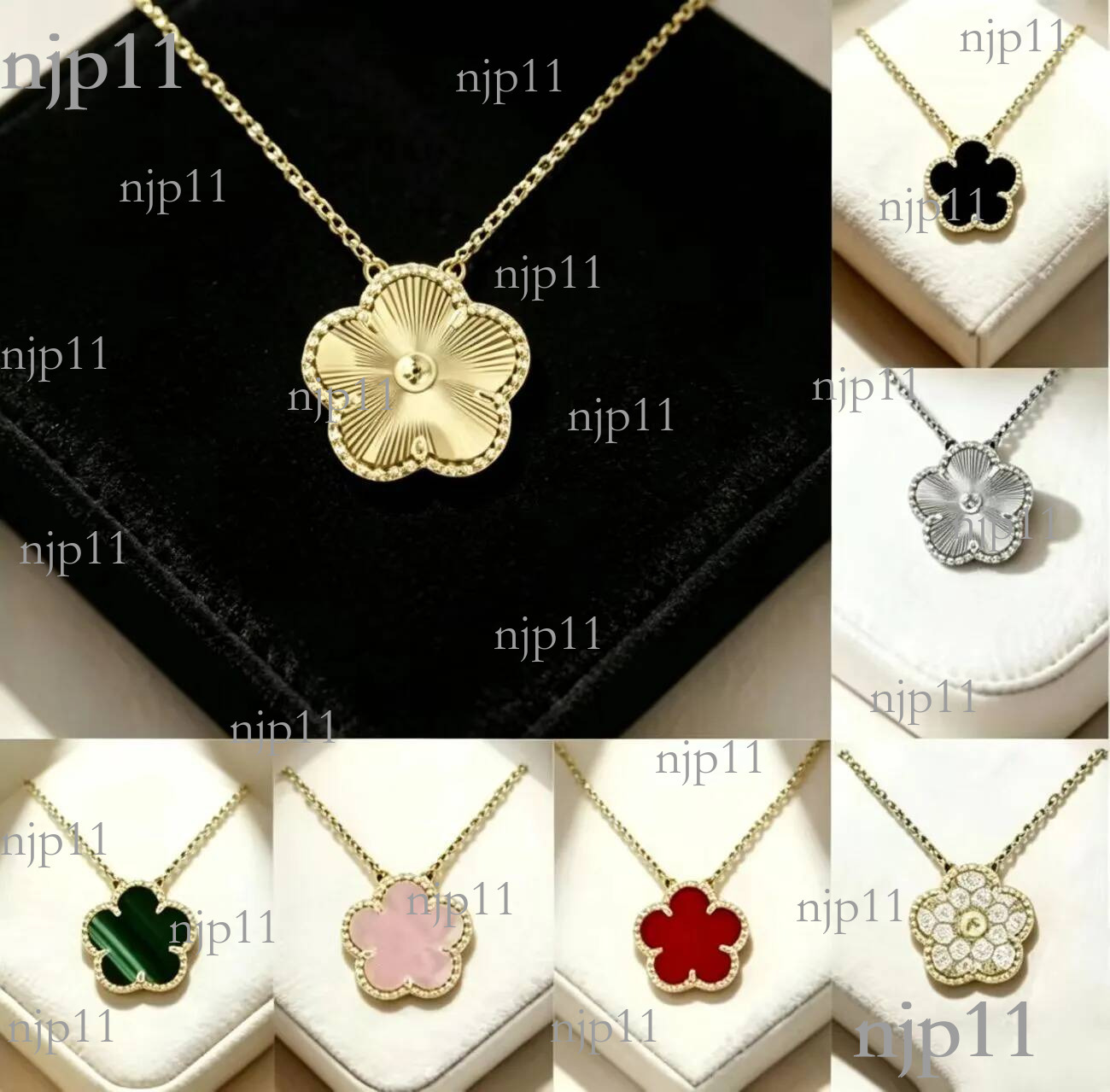 5 flower 4 four leaf Clover necklace jewellery designer for women luxury jewelry Birthday Valentine's Mother's Day gift gifts Stainless St