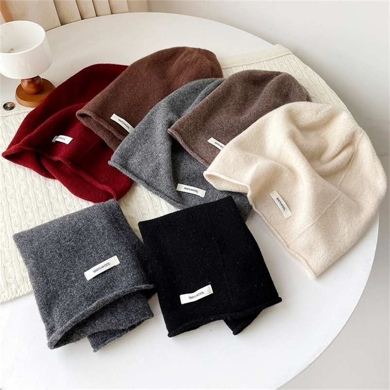 2025 100% Wool Solid Color Soft Striped Knitted Hat Womens Fashionable and Versatile Winter Warm Wholesale 260918