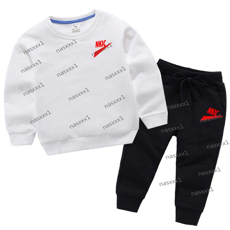 Spring Autumn Baby Girl Clothes Children Letter Print Long Sleeves 2Pcs/Set Infant Boys Clothing Toddler 100% Cotton Kids White Black Tracksuits