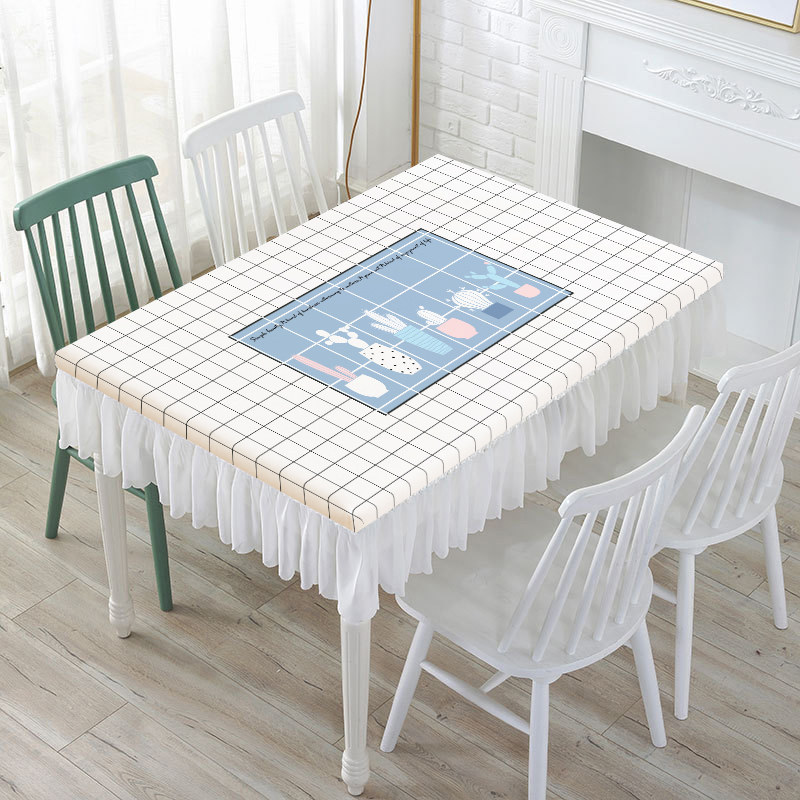 Nappe rectangulaire de Style crème personnalisée, résistante à l'huile, imperméable et sans entretien, facile à nettoyer, nouveau Design minimali