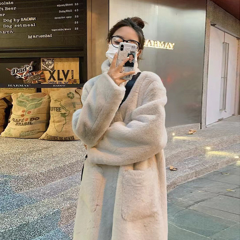 Women Mid Length Stand Collar Plush Coat For Ladies Casual Warm Outerwear Fashion Daily Date Party Commuting Outfit For Cold Autumn And Winter Snowy