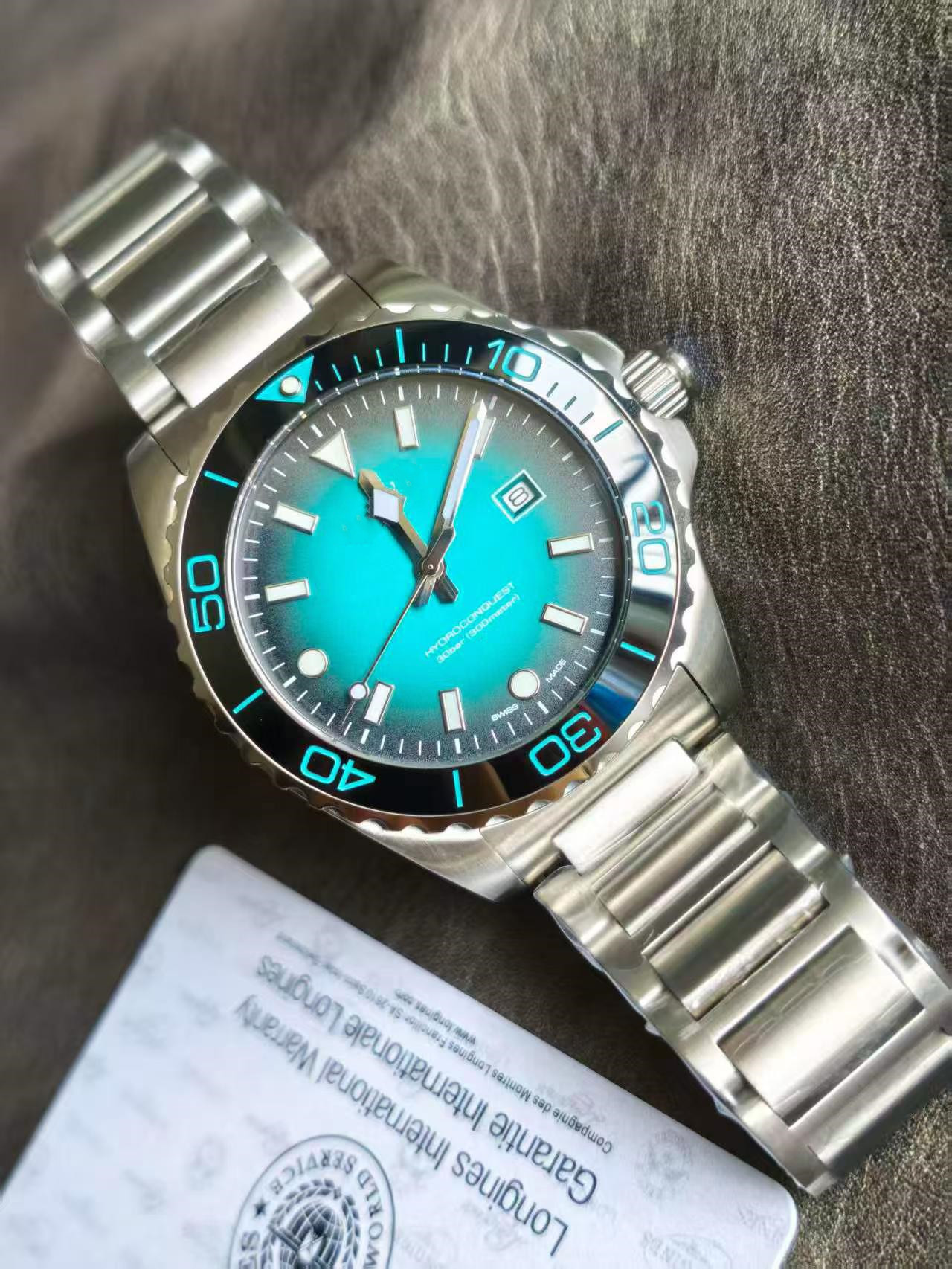 Men Conquestity Heritage Stainless Steel Automatic Mechanical Watch Night Light Scale Three Pin Rotating bezel Designer Calendar Watch Waterproof Wa