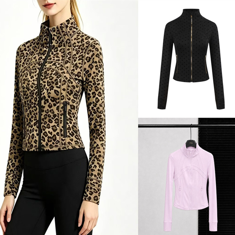 Women's yoga ribbed stand up collar jacket slim fit waist cinched running outdoor yoga suit nude wave point High elasticity hot selling jacket