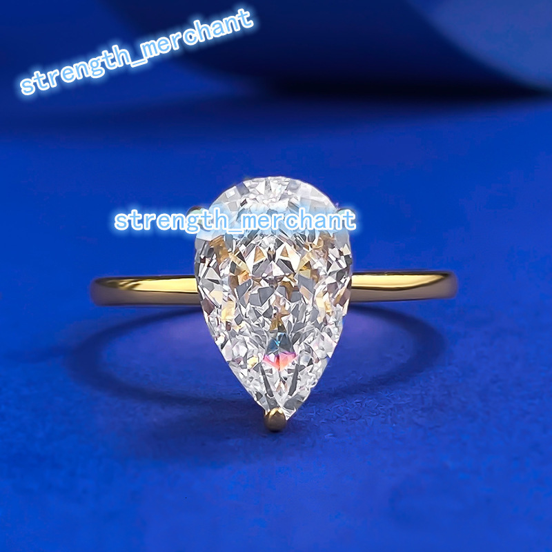 S925 silver water drop ring cross-border new European and American 7*11 ice flower cut pear-shaped ring
