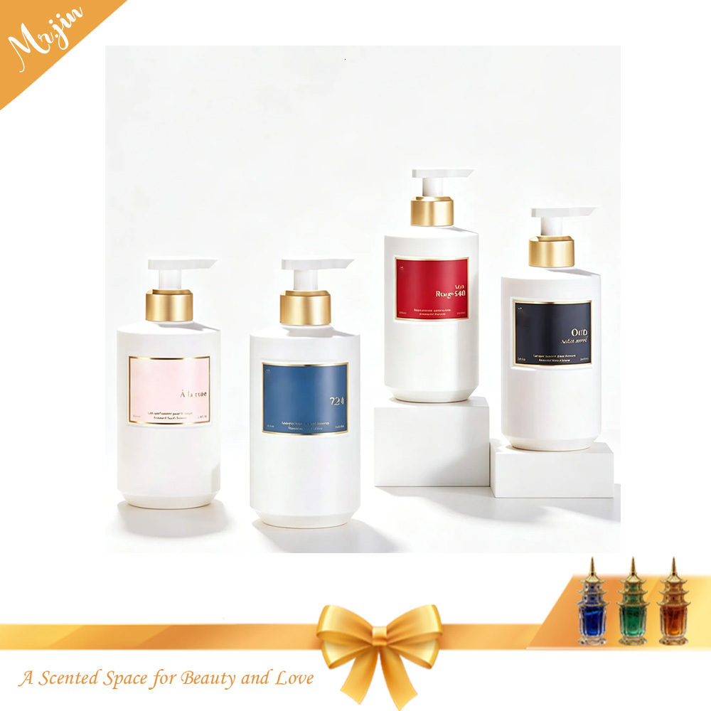 Brand Scented Rose Body Lotion 350ml Large Capacity Pump Press Bottle White Bottle With Gold Trim Gentle Moisturizing Body Cream For Daily Home Body